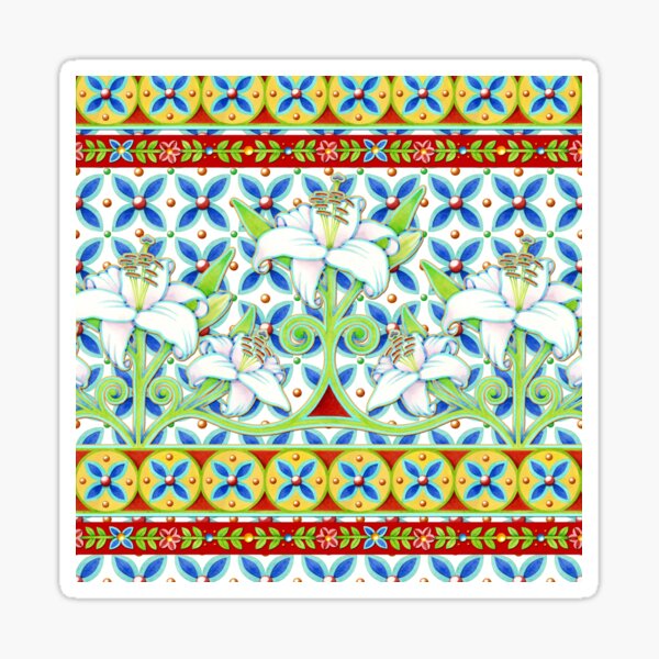 Extravagant Elizabethan Folkloric Lily Sticker