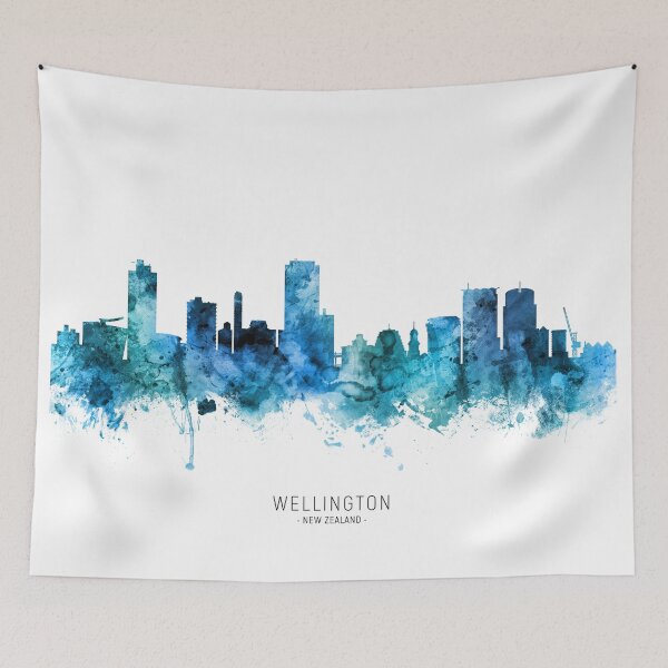 Item preview, Wellington New Zealand Skyline designed and sold by ArtPrints.