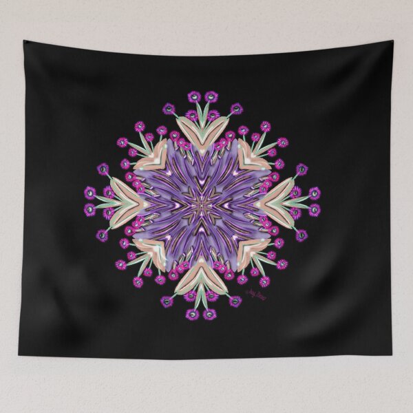 Item preview, Shades of pink wildflowers grow vibrant at nightfall  designed and sold by busyBeanz.