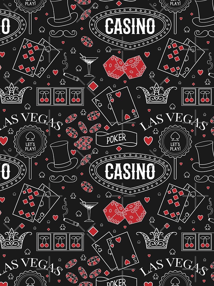 "Casino theme. Seamless pattern with decorative elements on chalkboard. Gambling symbols. " A