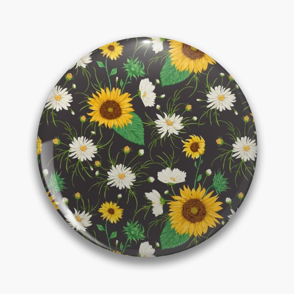 Item preview, Seamless pattern with sunflowers and white chamomile flowers. Rustic floral background. designed and sold by kateja.