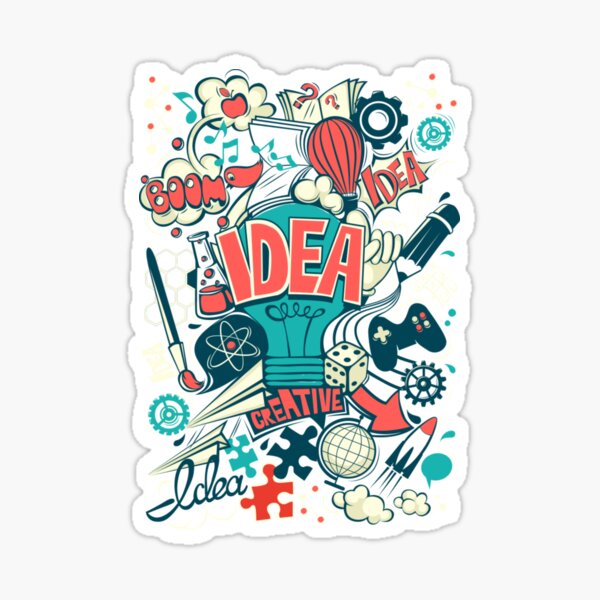 Vista previa del artículo con la obra «Ilustración de idea multicolor, Idea de creatividad, Ilustración de pensamiento creativo», diseñado y vendido por Halalolo.