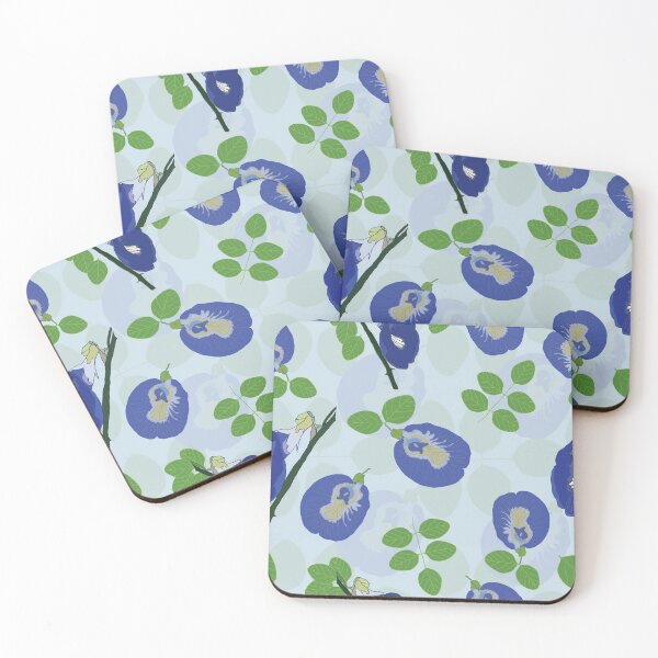 Artikelvorschau, Clitoria ternatea, allgemein bekannt als asiatische Taubenflügel, Bluebellvine, Blue Pea, Schmetterlingserbse, Cordofan-Erbse und Darwin-Erbse oder Shankupushpam-inspiriertes Design für Onam-Trends entworfen und verkauft von Sreepriya Jayesh.