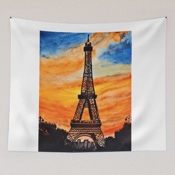 Artikelvorschau, Eiffelturm - Paris (ästhetischer Sonnenuntergang) entworfen und verkauft von Blissful Brushes.