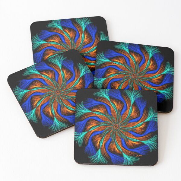 Item preview, Vibrant golden wispy feathers in the round at nightfall  designed and sold by busyBeanz.