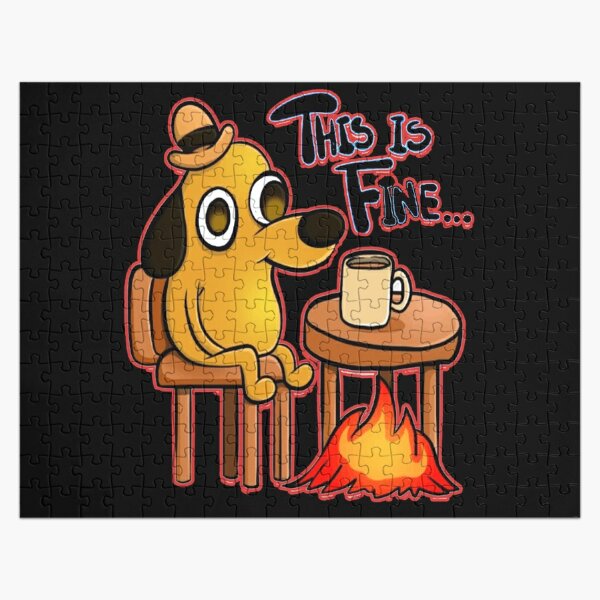 this is fine meme stuffed animal