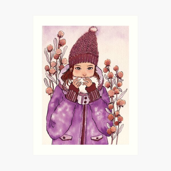 The Girl wearing a Warm Hat Art Print