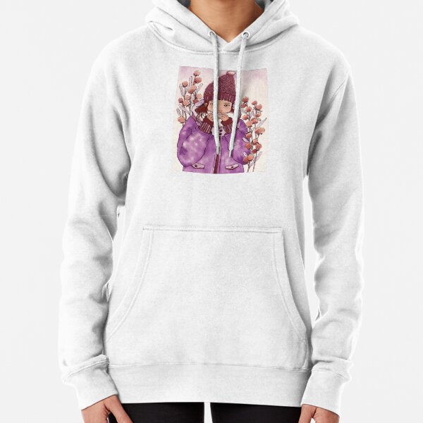 The Girl wearing a Warm Hat Pullover Hoodie