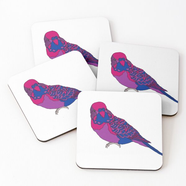 Item preview, Bi Pride Budgie designed and sold by AdoraBirdArt.