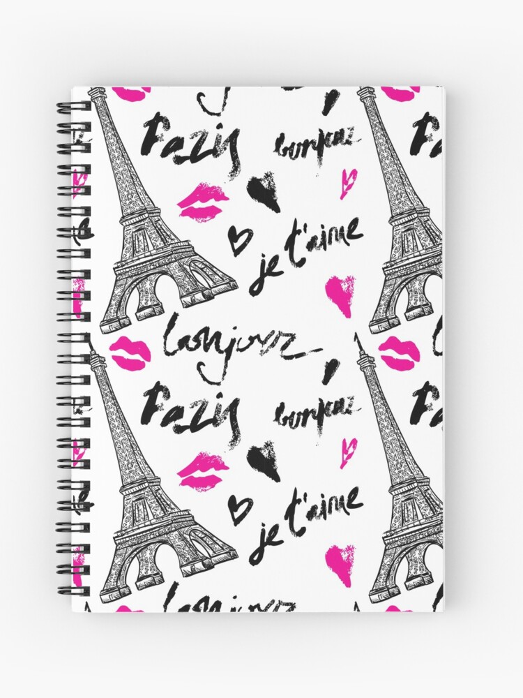 Cuaderno de espiral «París. Vintage de patrones sin fisuras con la Torre  Eiffel y letras dibujadas a mano.» de kateja | Redbubble