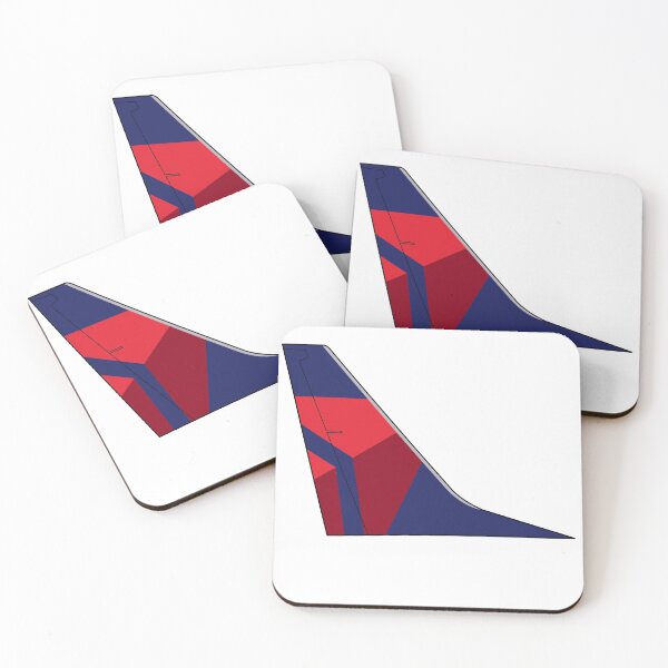 Delta Air Lines "Onward and Upward" Boeing 737-800 Tail (Right Facing) Coasters (Set of 4)