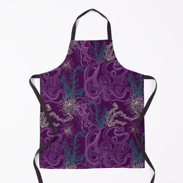 Item preview, Seamless pattern with octopus, jellyfish, marine plants and seaweed. designed and sold by kateja.