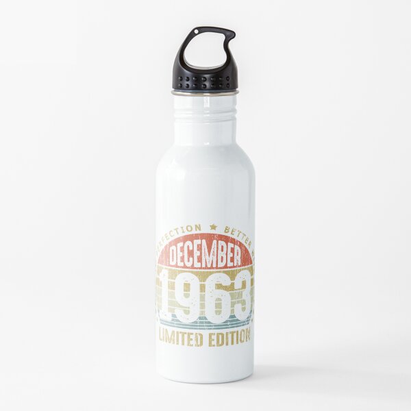Vintage December 1963 57th Birthday Gift 57 Years Old Aged To Perfection Better With Time Water Bottle