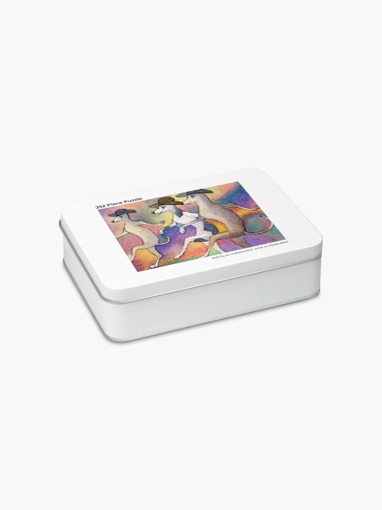 Alternate view of One step forward, two steps back... line dancing greyhounds Jigsaw Puzzle