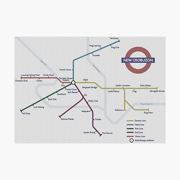 Item preview, New Crobuzon Train Map - Perdido Street Station (Old Style) designed and sold by HelpfulCurtain.