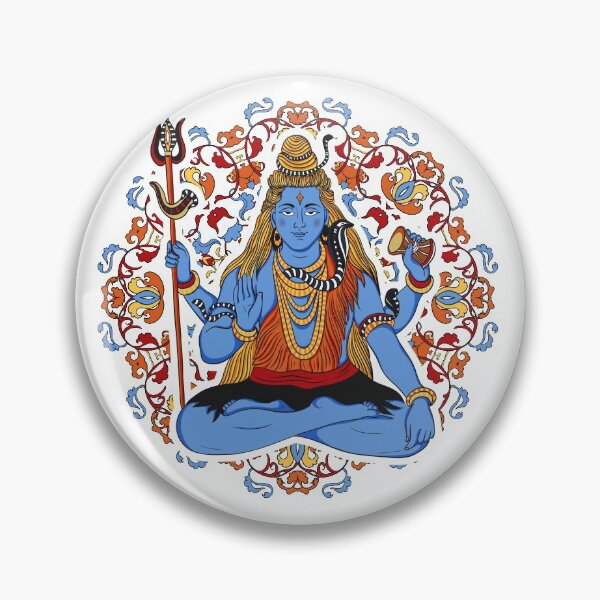 Item preview, Indian god Shiva over ornate mandala background.  designed and sold by kateja.