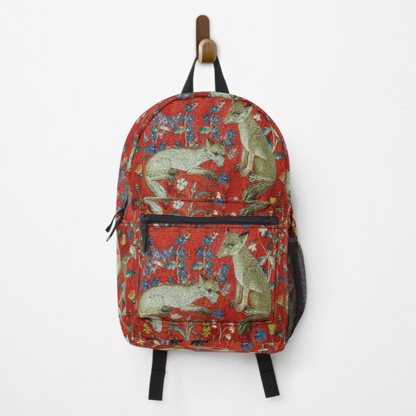 Item preview, TWO FOXES WITH WHITE BLUE FLOWERS Red Floral designed and sold by BulganLumini.