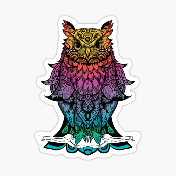 Owl Mandala color Sticker
