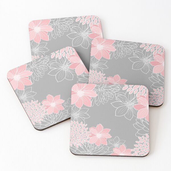 Item preview, Floral Prints and Line Art, Pink and Gray designed and sold by meggydesigns.