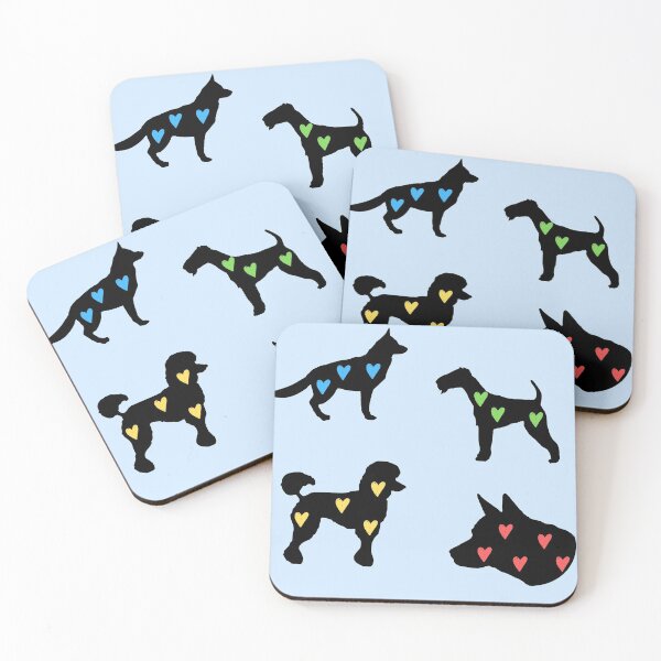 Item preview, Dogs with hearts pattern designed and sold by NinaBetterNot.
