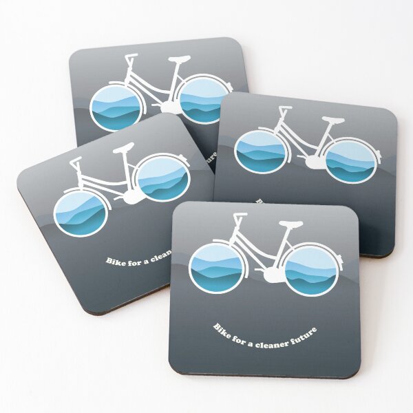 Bike for a cleaner future Coasters (Set of 4)