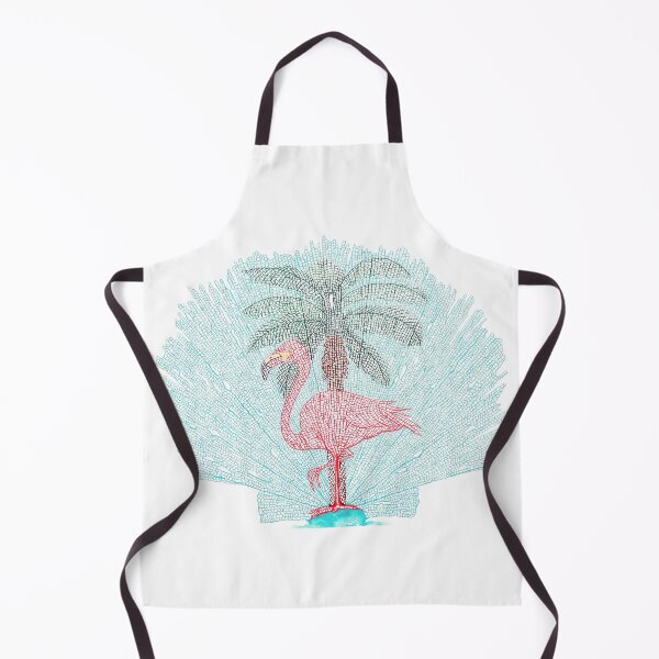 Item preview, Sea Fan Coral Pink Flamingo Teal Palm Tree in Florida Design designed and sold by LindaZArtist.