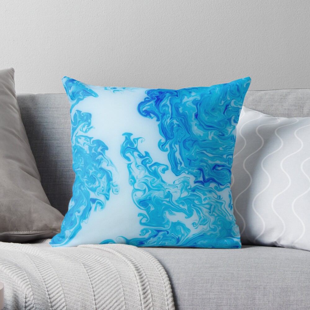 Multicolored unique everlasting pattern, decorative, aesthetic design, acrylics Throw Pillow