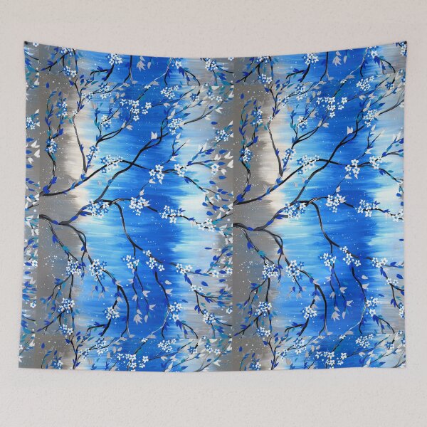 Item preview, Blue phone case with flowers designed and sold by cathyartist.