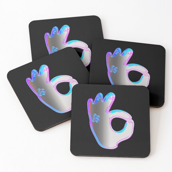 Item preview, OK Sign Reflection Neon Blue Pink Contrast Salute designed and sold by IBMClothing.