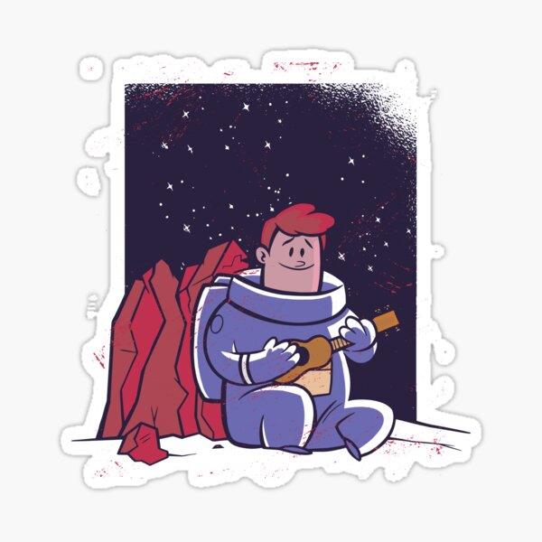 Outer space music by an astronaut Sticker