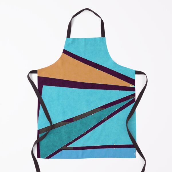 Item preview, Retro Geometrical Triangles in Blue Shades and Orange designed and sold by ibadishi.