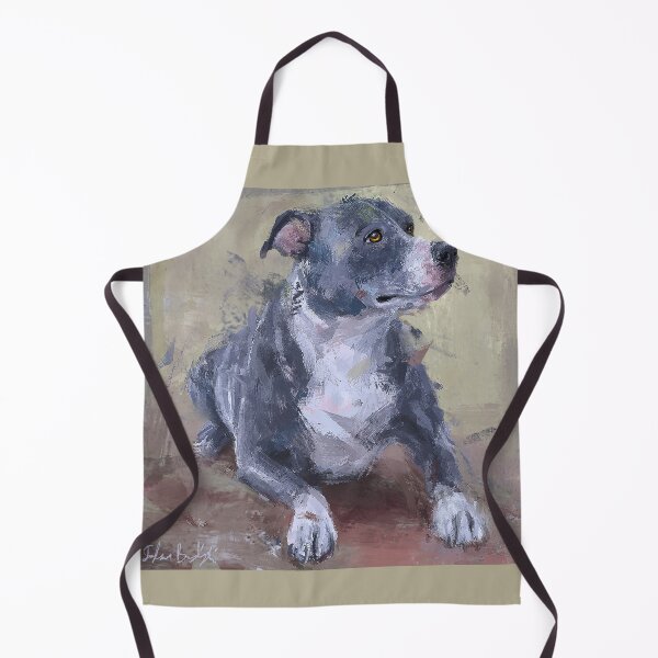 Item preview, Loose Painting of a Gray Pit Bull designed and sold by ibadishi.