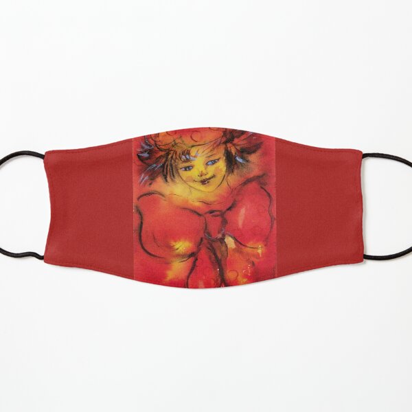 RED CLOWN WITH RIBBON Watercolor Collection Kids Mask