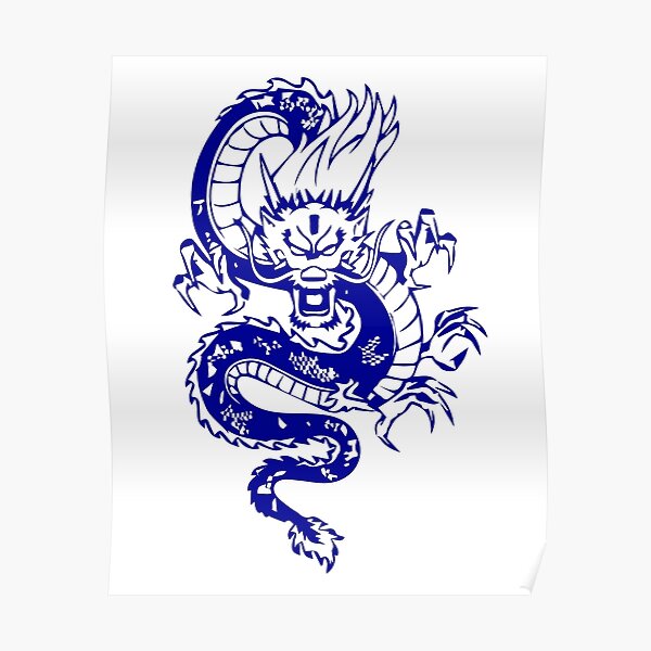 Poster Blauer Drache Redbubble