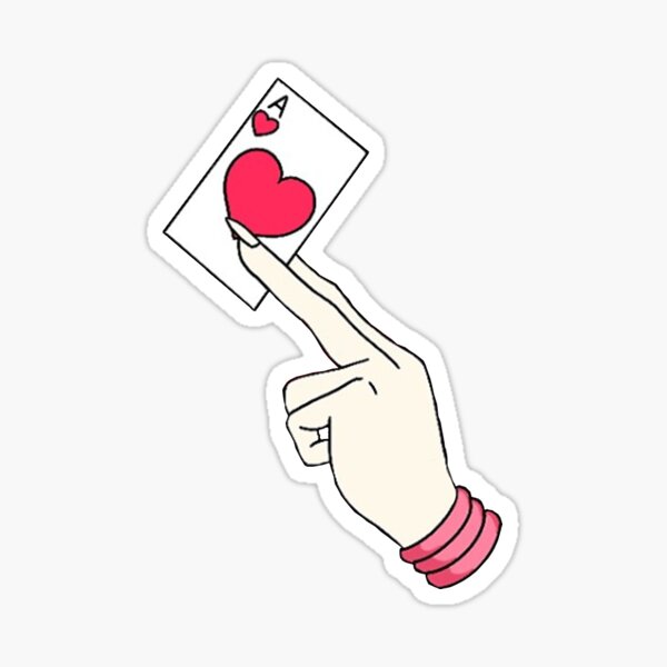 Hand holding a card Sticker