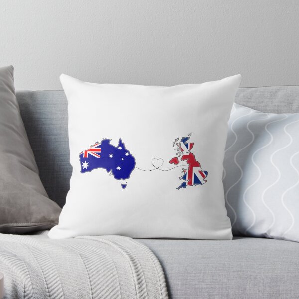 Australia - UK | Long Distance Love Throw Pillow