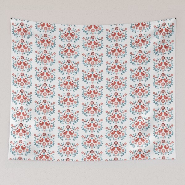 Item preview, Cute Scandinavian birds folk art designed and sold by Kanchan1987.