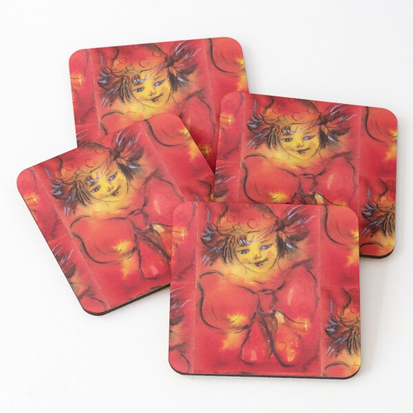 Item preview, RED CLOWN WITH RIBBON Watercolor Collection designed and sold by BulganLumini.