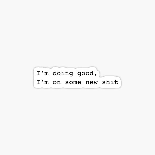 I'm Doing Good I'm On Some New Shit Sticker