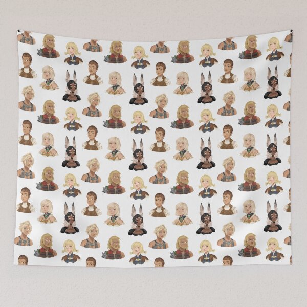 Item preview, Final Fantasy 12 Portrait Pattern (White) designed and sold by beckyjenksart.