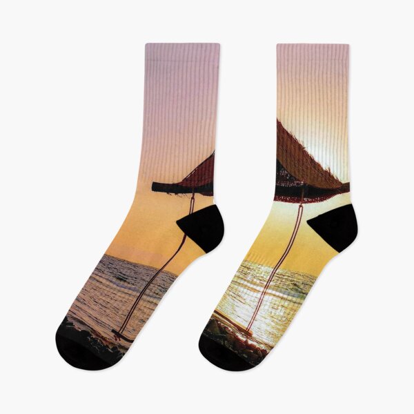 Item preview, Small Hut on the Beach in Sunset designed and sold by S Y N T H R E A L M.