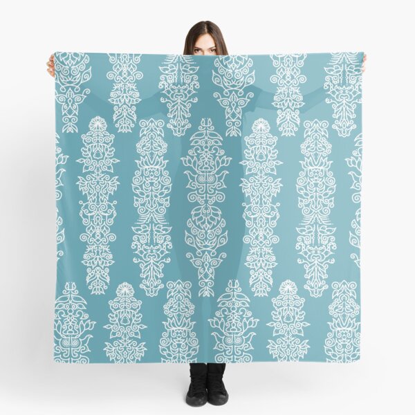 Item preview, Trio of symmetry abstracts pattern with blue background designed and sold by CiniArt.
