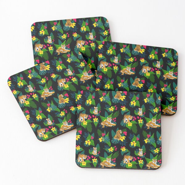 Item preview, Exotic Tigers in tropical setting pattern designed and sold by Quick Brown Fox Canada.