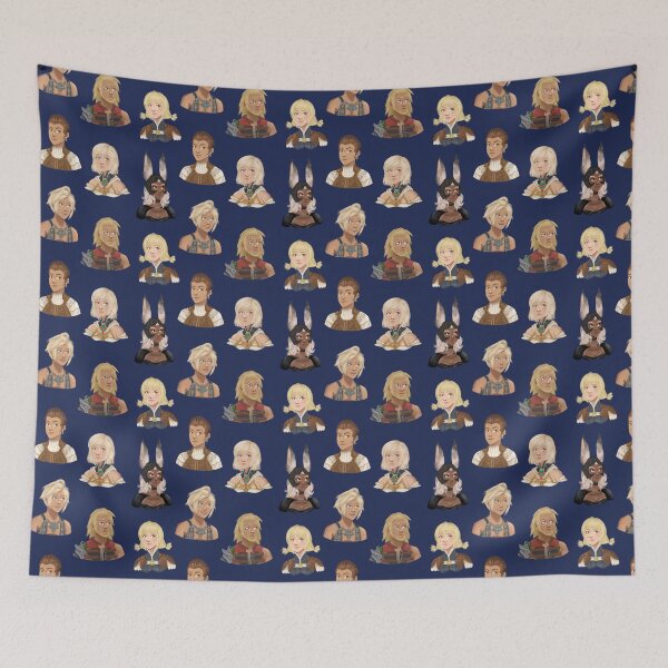 Item preview, Final Fantasy 12 Portrait Pattern (Blue) designed and sold by beckyjenksart.