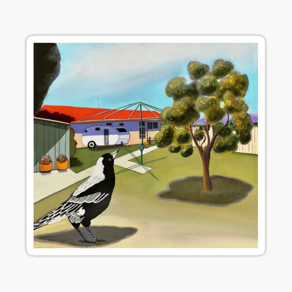 Aussie Backyard (with Magpie) Sticker