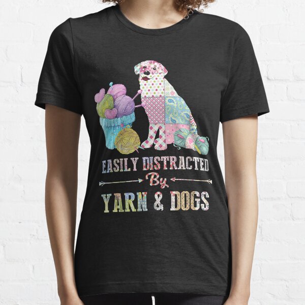 Item preview, Easy Distracted By Yarn And Dogs Knitting And Crocheting designed and sold by ZhenKangFang.