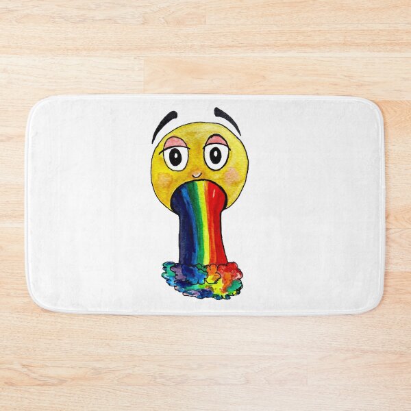 Item preview, Cute rainbow vomiting emoji designed and sold by Blissful Brushes.