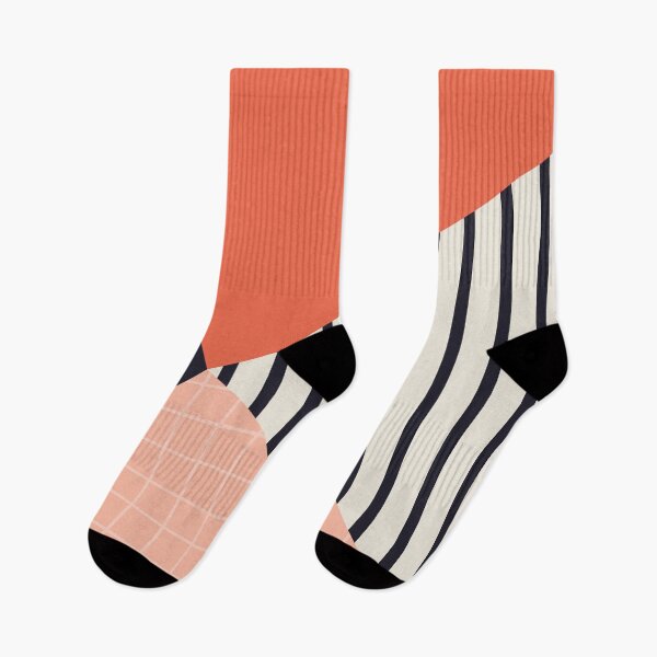 Item preview, Geometric with stripes. Pink and orange designed and sold by Latte Design.