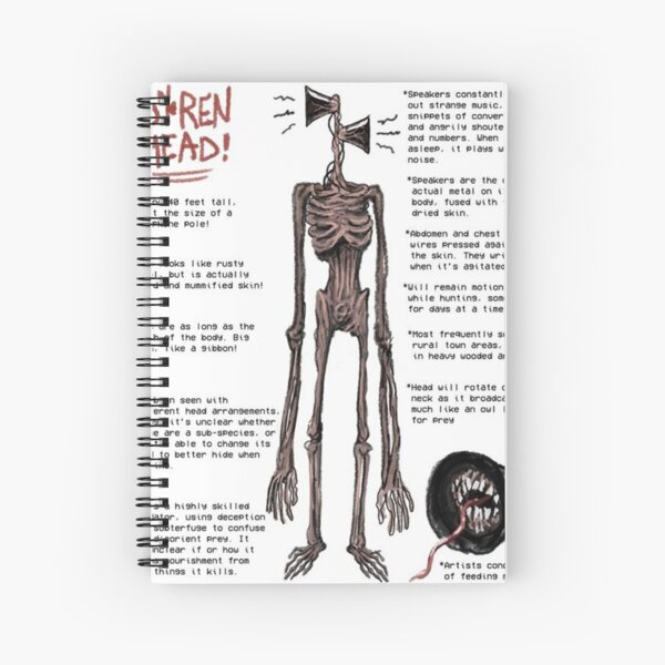 Siren Head Details Spiral Notebook