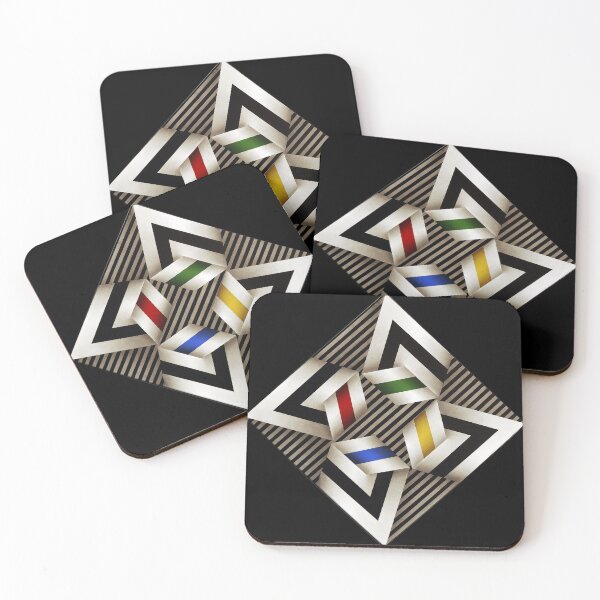 Item preview, folded colorful shapes geometric painting Omar rayo op art designed and sold by mariaa999.